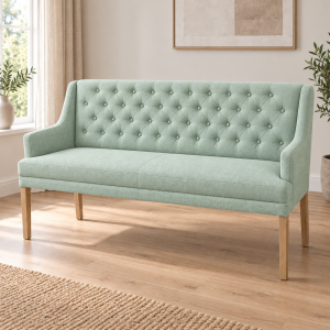 Esszimmer Polsterbank Landhausstil mit Armlehnen, gefalteter Knopfsteppung