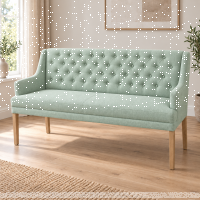 Esszimmer Polsterbank Landhausstil mit Armlehnen, gefalteter Knopfsteppung