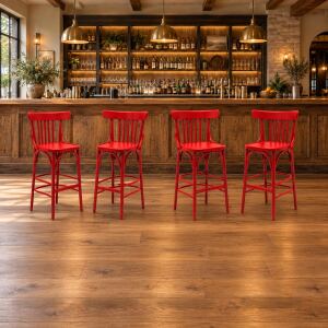 Farbiger Bugholz-Barstuhl im Thonet-Stil aus Buche | RAL-Farbe wählbar