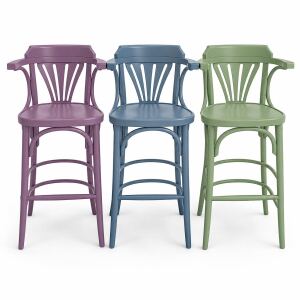 Bugholz-Barstuhl in RAL-Wunschfarbe,Thonet-Stil aus Buche