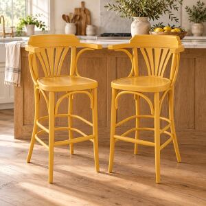 Bugholz-Barstuhl in RAL-Wunschfarbe,Thonet-Stil aus Buche