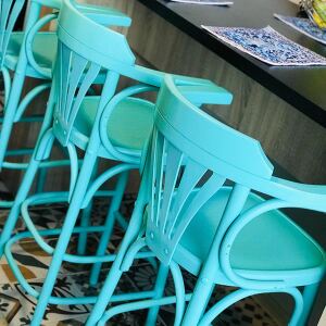 Bugholz-Barstuhl in RAL-Wunschfarbe,Thonet-Stil aus Buche