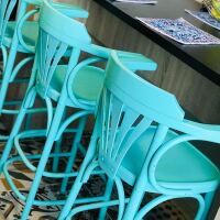 Bugholz-Barstuhl in RAL-Wunschfarbe,Thonet-Stil aus Buche