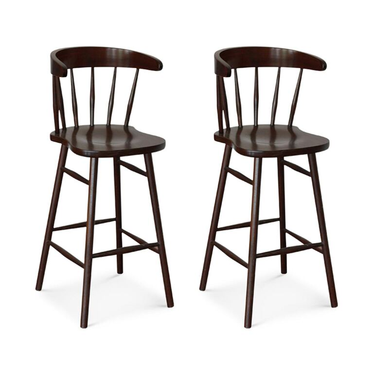 Barstuhl 2er-Set aus Buche massiv | modern im Windsor-Stil | versch. Holztöne wählbar