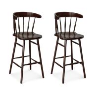 Barstuhl 2er-Set aus Buche massiv | modern im Windsor-Stil | versch. Holztöne wählbar
