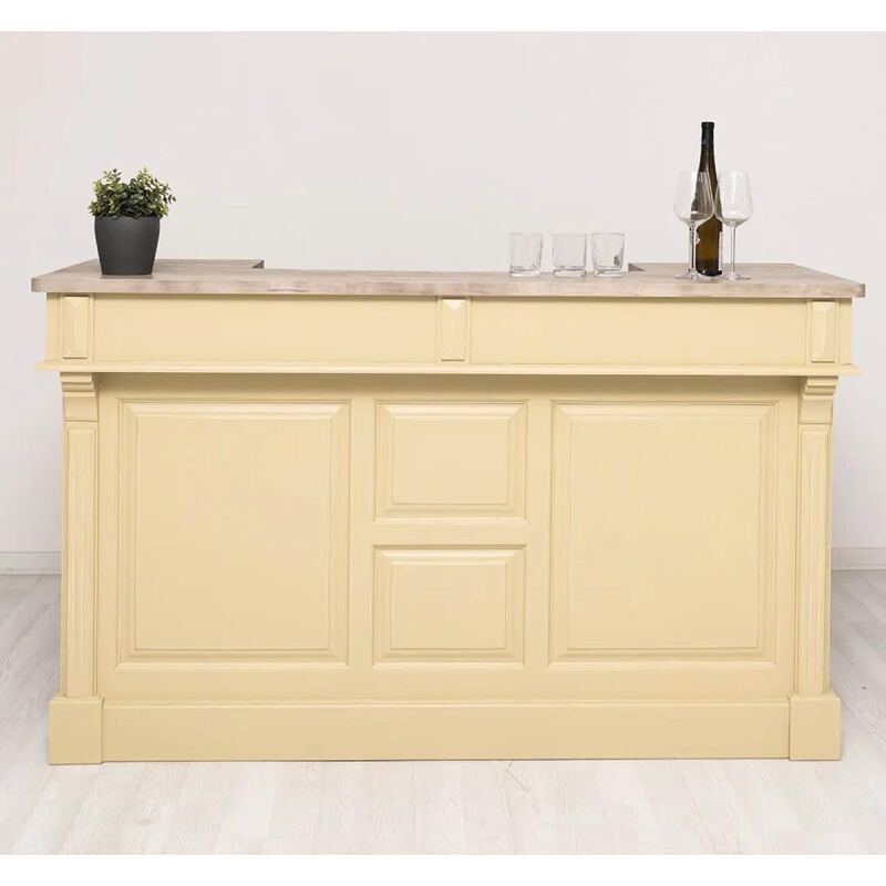Bartresen in Antik-grünbeige- Theke im Shabby-Chick-Look