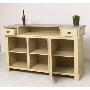 Bartresen in Antik-grünbeige- Theke im Shabby-Chick-Look