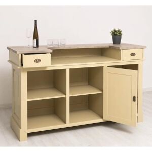 Bartresen in Antik-grünbeige- Theke im Shabby-Chick-Look