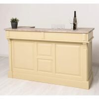 Bartresen in Antik-grünbeige- Theke im Shabby-Chick-Look