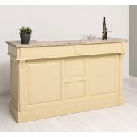 Bartresen in Antik-grünbeige- Theke im Shabby-Chick-Look