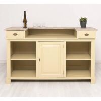 Bartresen in Antik-grünbeige- Theke im Shabby-Chick-Look