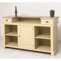 Bartresen in Antik-grünbeige- Theke im Shabby-Chick-Look