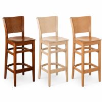 Geradliniger Barstuhl aus Buche im 2er-Set – klassischer Stil, Holzton wählbar