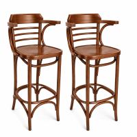 Eleganter Barstuhl aus Buche im Wiener Stil | 2er-Set | Holzton wählbar