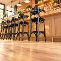 Eleganter Barstuhl aus Buche im Wiener Stil | 2er-Set | Holzton wählbar