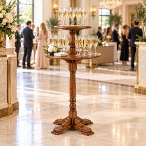 Eleganter Bartisch aus Buche  mit zusätzlicher Ablage - versch.Holztöne erhältlich