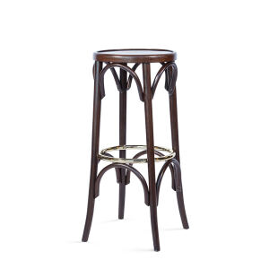 Klassischer Bistro-Barhocker 2er-Set aus Buche mit Metallring | versch. Holztöne wählbar