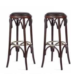Gepolstertes Bistro-Barhocker-Set aus Buche mit...