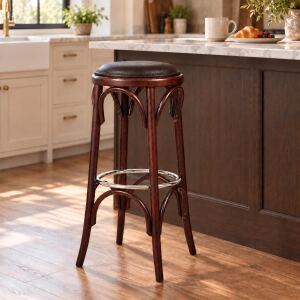 Gepolstertes Bistro-Barhocker-Set aus Buche mit...