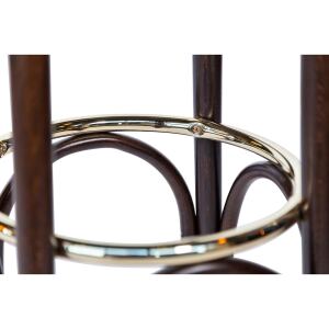 Gepolstertes Bistro-Barhocker-Set aus Buche mit Metallring, 2 Stück | versch. Holztöne wählbar