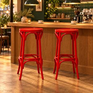 Farbenfroher Bistro-Barhocker aus Buche | in Wunsch-RAL-Lackierung