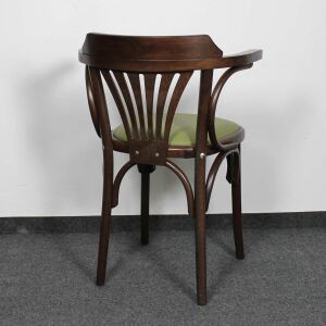 Bugholzstuhl Wien mit Armlehne A56/22 Echtleder linde, Nussbaum hell