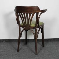 Bugholzstuhl Wien mit Armlehne A56/22 Echtleder linde, Nussbaum hell