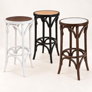 Bistro-Barhocker 2er-Set aus Buche, Holztöne wählbar