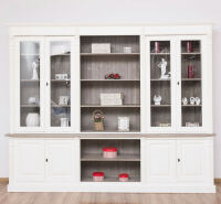 Landhaus Wohnwand mit Vintrinen shabby chic / antik look