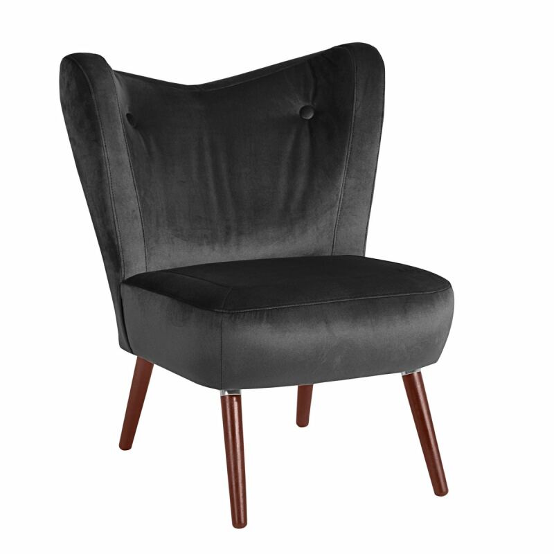 Cocktailsessel Stella Samtvelours anthrazit