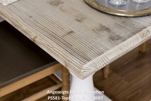 Romantischer Esstisch mit Untergestell (160cm) - Eichenplatte unlackiert