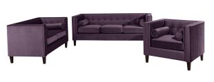 Vintage 2-Sitzer Sofa Jeronimo Samtvelours purple