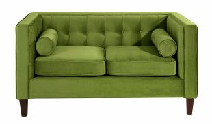 Vintage 2-Sitzer Sofa Jeronimo Samtvelours oliv