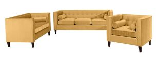 Vintage 2-Sitzer Sofa Joko Samtvelours gelb