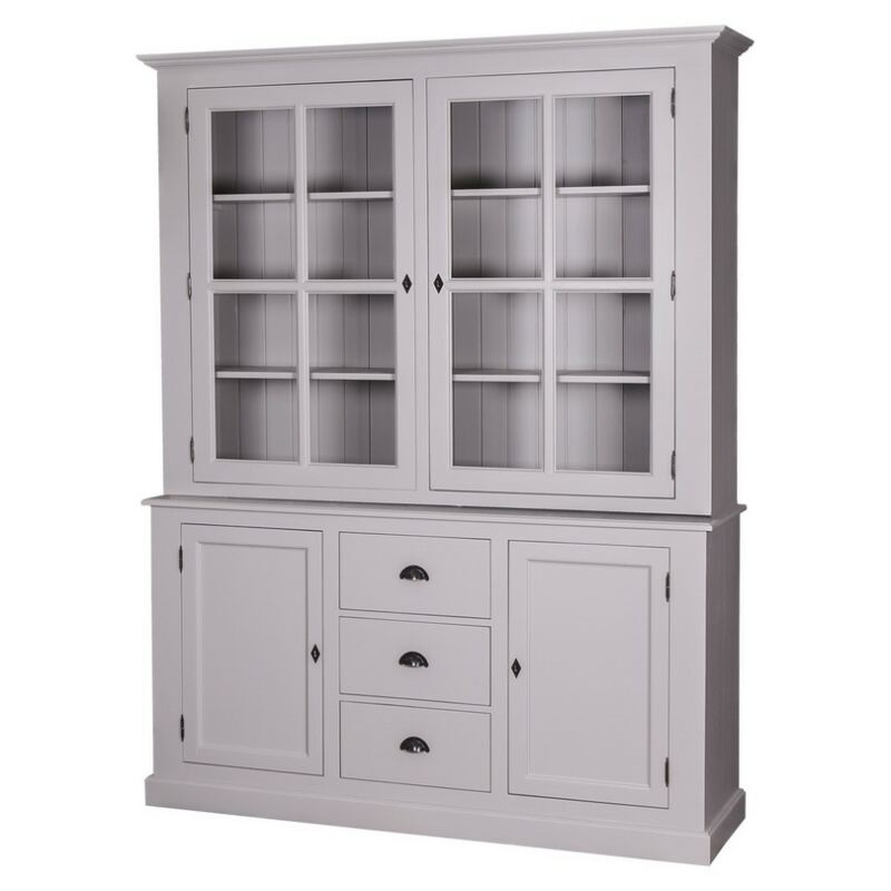 Romantischer Buffetschrank mit Vitrinenaufsatz multicolor