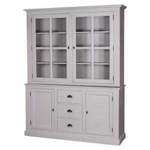 Romantischer Buffetschrank mit Vitrinenaufsatz multicolor