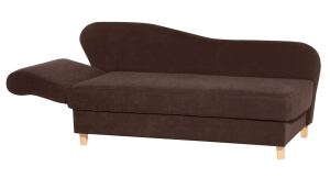 Recamiere Saturn, mit Armteil links, klappbar Veloursstoff braun