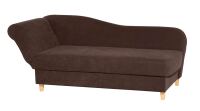 Recamiere Saturn, mit Armteil links, klappbar Veloursstoff braun