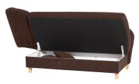 Recamiere Saturn, mit Armteil links, klappbar Veloursstoff braun