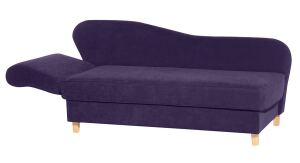 Recamiere Saturn, mit Armteil links, klappbar Veloursstoff violett