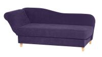 Recamiere Saturn, mit Armteil links, klappbar Veloursstoff violett