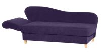 Recamiere Saturn, mit Armteil links, klappbar Veloursstoff violett