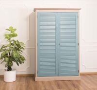 Kleiderschrank Kiel in Landhausoptik - zwei Türen lackiert