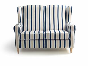 Sofa Luke, 2-Sitzer Flachgewebe blau