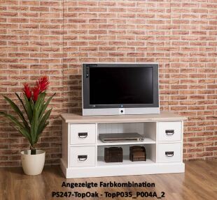 Landhausstil TV-Sideboard - Eichenplatte shabby chic / antik look