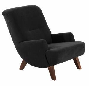 Sessel Borano Veloursstoff schwarz