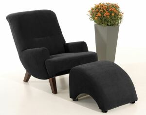 Sessel Borano Veloursstoff schwarz