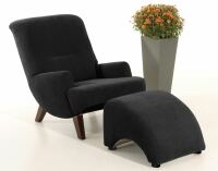 Sessel Borano Veloursstoff schwarz