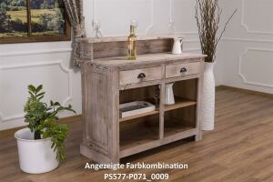 Schmaler Landhaus Bartresen Provence lackiert