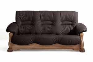 Country Sofa Texas, 3-Sitzer pigmentiertes Nappaleder braun